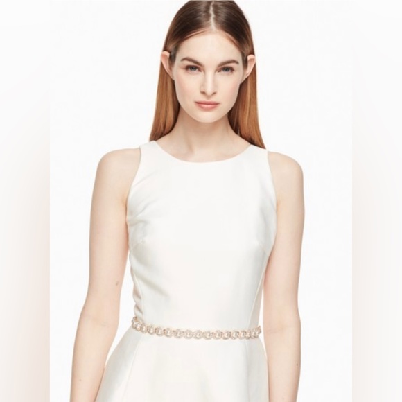 KATA SPADE PEARL AND CRYSTAL FLOWER TIE BELT